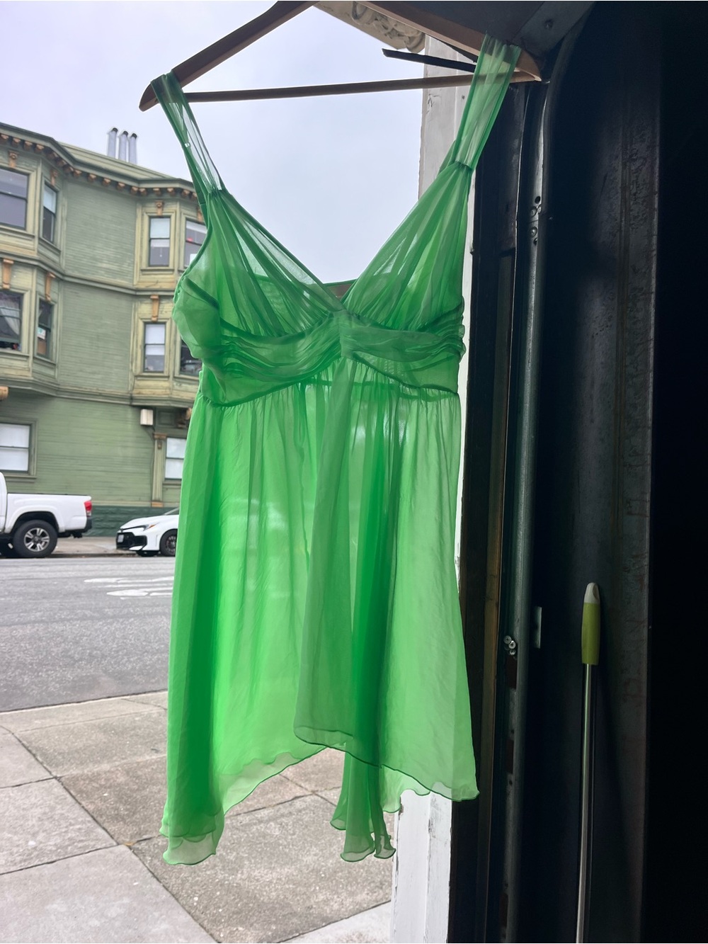 Green Chiffon Victoria’s Secret slip